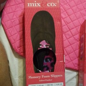 Socks, slippers and a bag